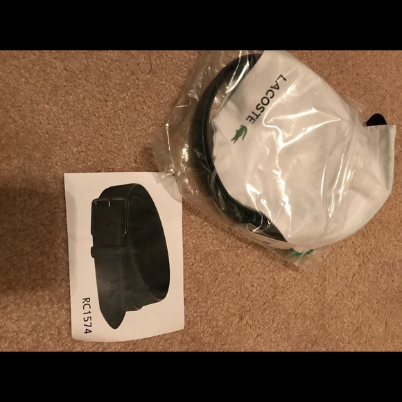 LACOSTE ENGRAVED TONGUE BUCKLE PETIT PIQUÉ BELT - Picture 3 of 3